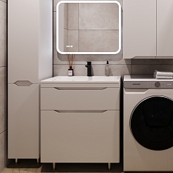 Style Line Мебель для ванной Марелла 70 Люкс Plus антискрейтч белая матовая – фотография-1